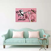 Pop Art / Street Art Mix-up "Pinksy's Flower Thrower" (2024) von Jamie Lee
