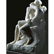 Skulptur "Der Kuss" (27 cm) von Auguste Rodin, Version in Kunstmarmor