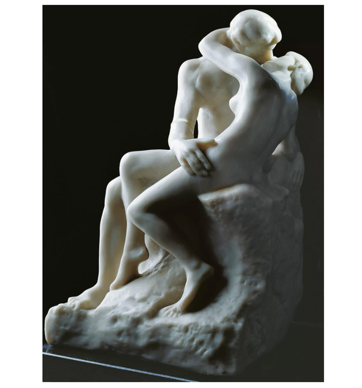 Skulptur "Der Kuss" (27 cm) von Auguste Rodin, Version in Kunstmarmor