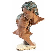 Romantische Skulptur "Zeit zu zweit" von Angeles Anglada, Kunstguss in Steinoptik