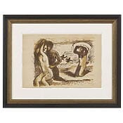 Farblithografie "Die Werbung" (1947) von Max Pechstein
