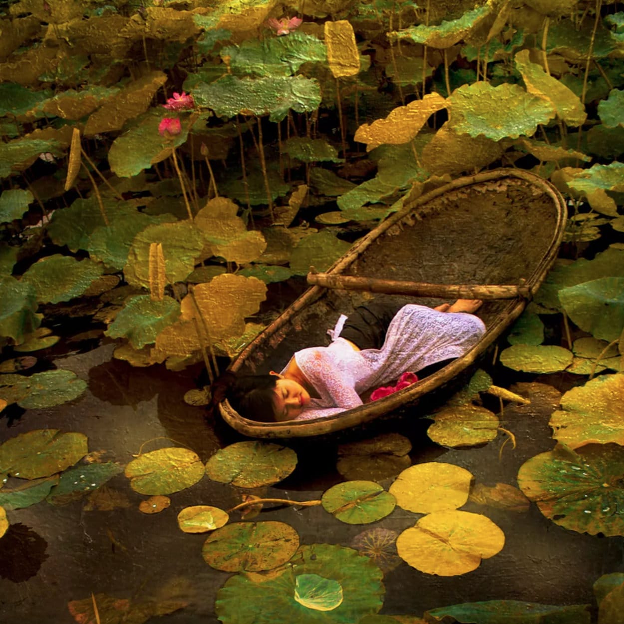 Art photography &quot;The Golden Lotus Lake&quot; (2019) by Viet Ha Tran