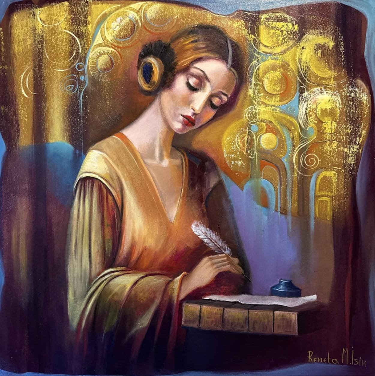 Oil painting &quot;Letter for you&quot; (2024) by Reneta Isin