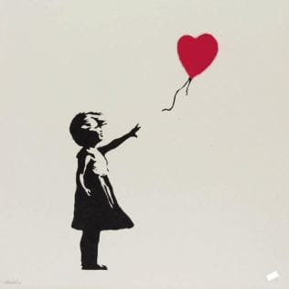 Street Art Meisterwerk "Girl with Balloon" (2004), von Banksy signiert, limitierter Siebdruck Street Art Meisterwerk "Girl with Balloon" (2004), von Banksy signiert, limitierter Siebdruck