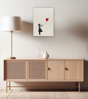 Street art masterpiece "Girl with Balloon" (2004), signed by Banksy, limited edition silkscreen print