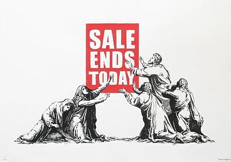 Sozialkritisches Street Art "Sale Ends (V2)" (2017), von Banksy signiert
