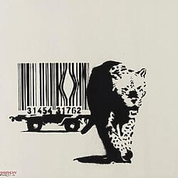 Street Art &quot;Barcode&quot; (2004), signed by Banksy, limited screen printing