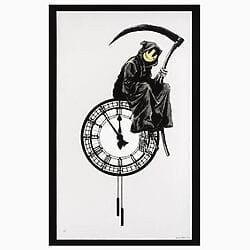 Street Art &quot;Grin Reaper&quot; (2005), signed by Banksy, limited screen printing