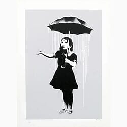 Street Art &quot;Nola (White Rain)&quot; (2008), signed by Banksy, limited screen printing