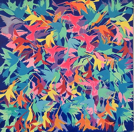 Acrylmalerei "Hummingbirds awakening" (2021) von Mona Asmar Hecker