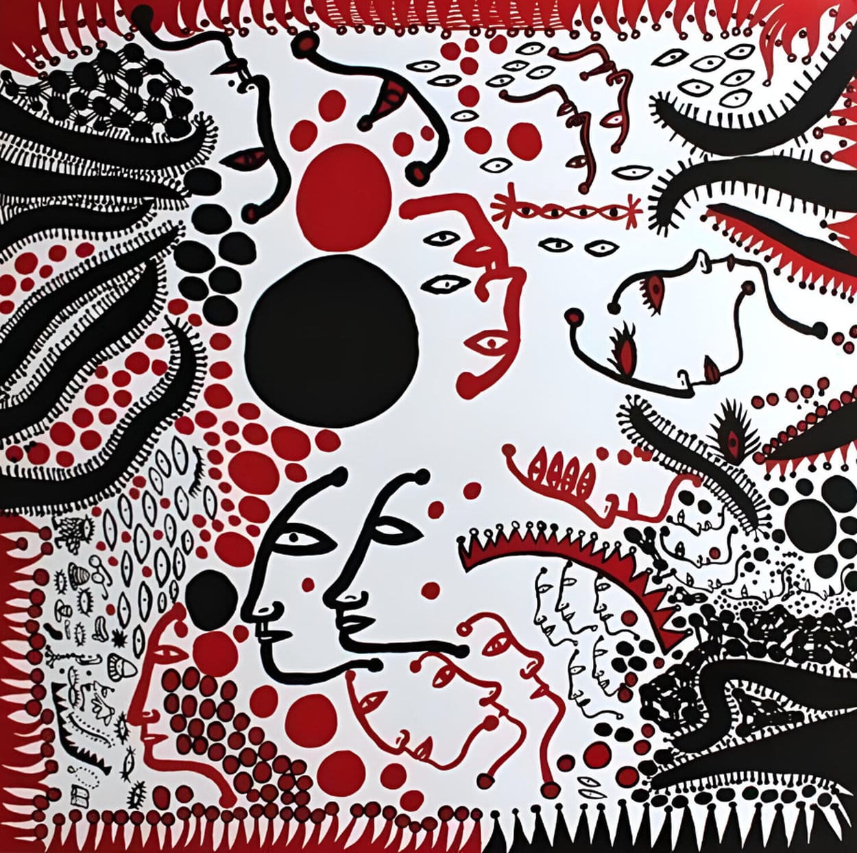 &quot;Je veux chanter mon cœur à louer la vie&quot; (2009) de Yayoi Kusama, compensant la lithographie