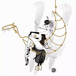 „Dancer Burlesque Show“ (2018) von Artemisia, Tuschezeichnung im Art déco Stil