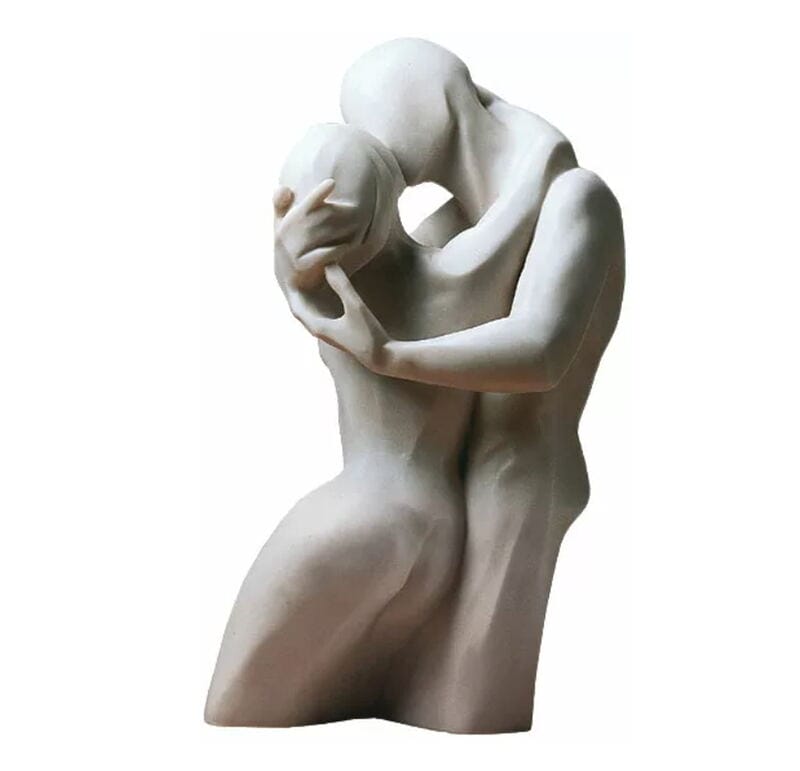 Erotische Kunst - Sinnliche Aktmalerei und ästhetische Skulpturen Kunstwerke 20. jahrhundert Skulptur "Der Kuss" von Bernard Kapfer, Version in Kunstmarmor, Exklusiv-Edition, limitiert