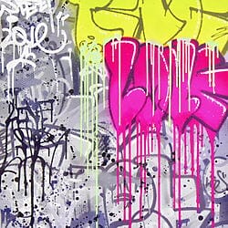 Graffiti-Gemälde „PEACE CITY“ (2021) von Vincent Bardou