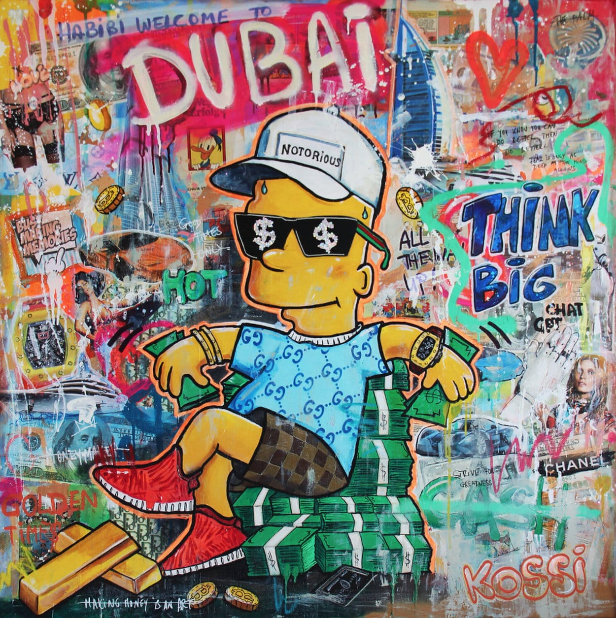Street art painting &quot;Think Big in Dubai&quot; (2023) by Kristin Kossi