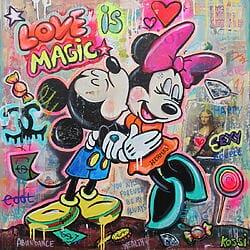 Pop art paintings &quot;Love is magic - Mickey and Minnie&quot; (2024) by Kristin Kossi