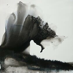 Abstraction &quot;Confluence&quot; (2011) par Muriel Napoli, l&#39;acrylique et l&#39;encre sur toile