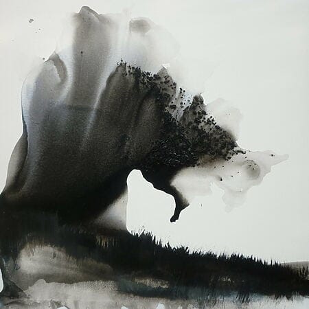 Abstraktion "Confluence" (2011) von Muriel Napoli, Acryl & Tusche auf Leinwand