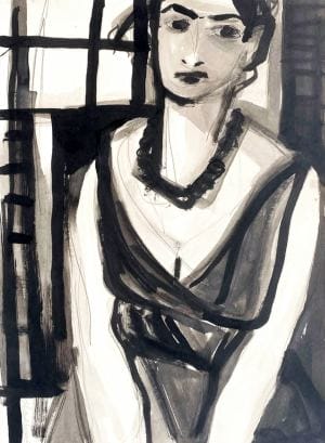 Tuschezeichnung "AS She Looks at Him" (2017) von Silvana Soriano Tuschezeichnung "AS She Looks at Him" (2017) von Silvana Soriano