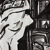 Tuschezeichnung "Kiss" (2011) von Silvana Soriano
