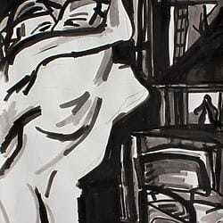 Tuschezeichnung "Kiss" (2011) von Silvana Soriano
