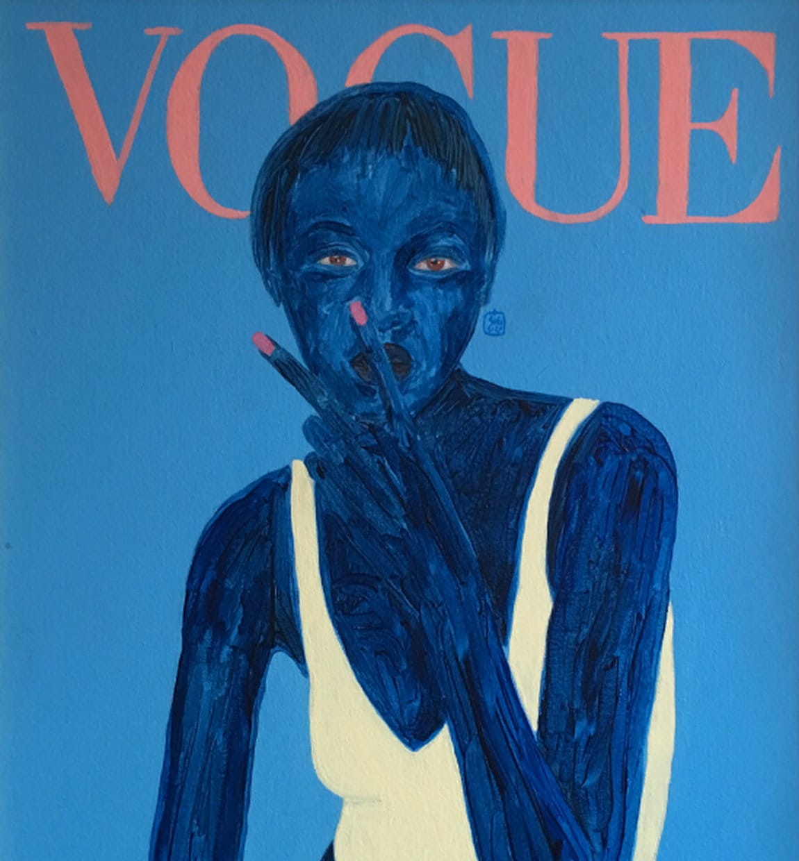 Acrylic image &quot;Blue Black Woman&quot; (2020) by Sig Martin Sigwald