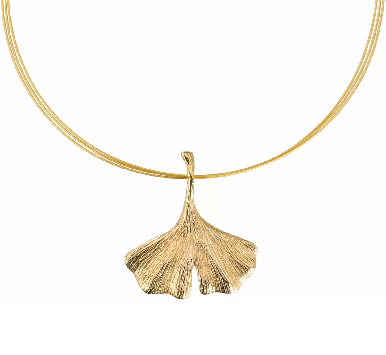 Handmade Collier &quot;Ginkgo&quot; by Petra Waszak, 925 sterling silver + stainless steel