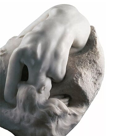 Skulptur "La Danaide" (1889/90) von Auguste Rodin, handgefertigtes Replikat in Kunstmarmor