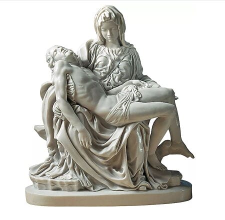Skulptur "Pietà" (1489-99) von Michelangelo Buonarroti, Reduktion in Kunstmarmor