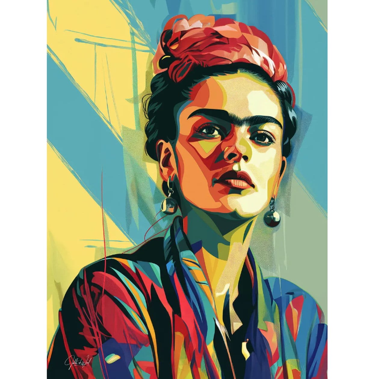 Digital portrait &quot;Young Frida&quot; (2024) by Jalita de Waal