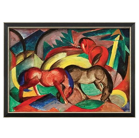 &quot;Three horses&quot; by Franz Marc, limited Giclée Reproduction