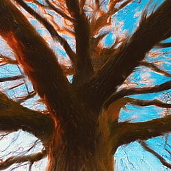 Oil painting &quot;Fractal Ways&quot; (2023) by Giovanni Sanesi