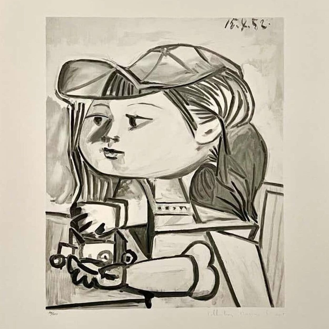 &quot;Buste de Petite Fille&quot; by Pablo Picasso, hand -signed lithography