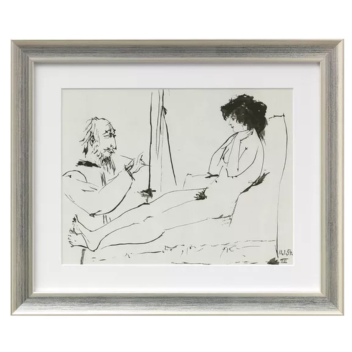 Aktzeichnung "Ohne Titel" (1953) von Pablo Picasso, Heliografie