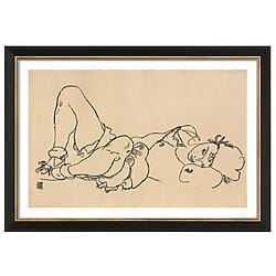 Nude drawing "Liegende" (1918) by Egon Schiele, limited reproduction