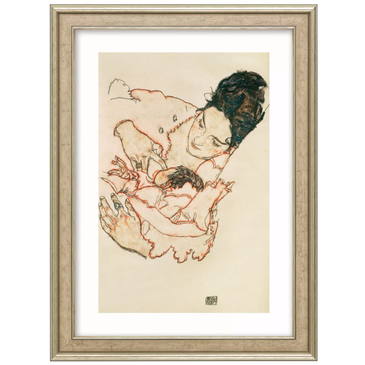 Portrait draw &quot;Stilling Mother (Stephanie Grunewald)&quot; (1917) by Egon Schiele, limited reproduction