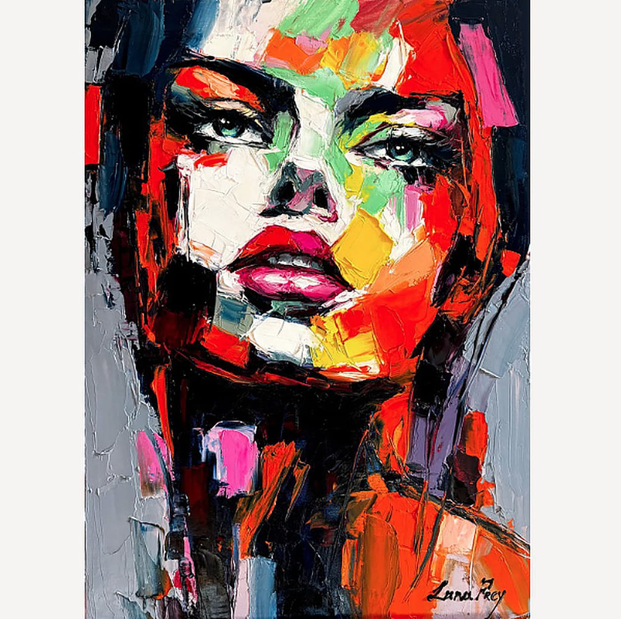 &quot;Color of Illusions&quot; (2024) - Expressive women&#39;s portrait of Lana Frey, oil on canvas