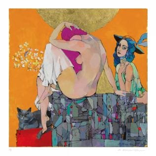 Aktgemälde "Julis Sommer" (2019) von Marina Krasnitskaya, limitierte Reproduktion Aktgemälde "Julis Sommer" (2019) von Marina Krasnitskaya, limitierte Reproduktion