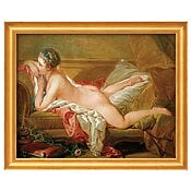 Rokoko Aktgemälde "Ruhendes Mädchen" (1752) von Francois Boucher, limitierte Reproduktion