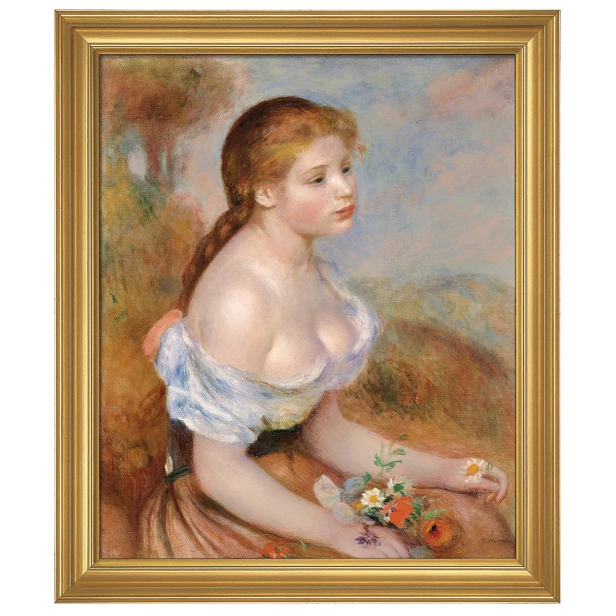 Impressionist portrait &quot;Girls with Marish&quot; (1889) by Auguste Renoir, limited reproduction