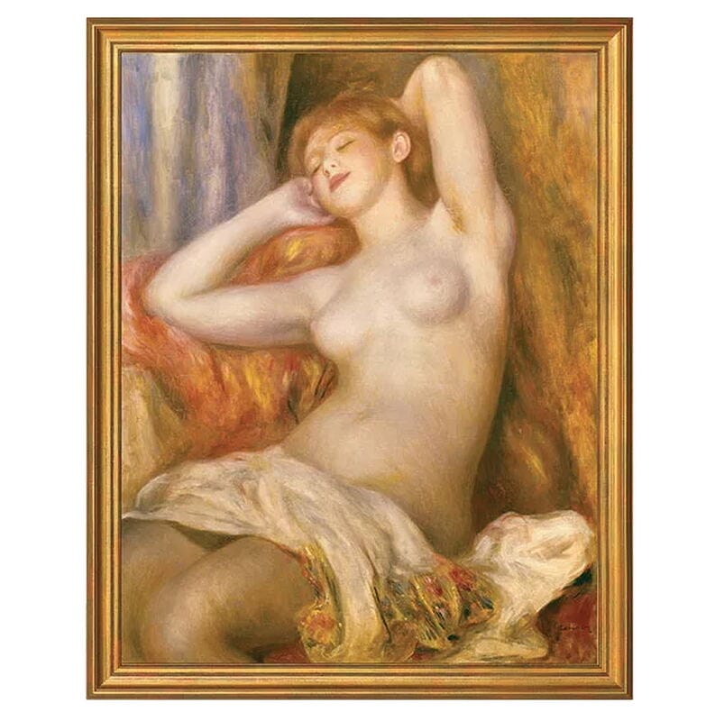 Erotische Kunst - Sinnliche Aktmalerei und ästhetische Skulpturen Kunstwerke 20. jahrhundert Aktgemälde "Das schlafende Mädchen" (1897) von Auguste Renoir, limitierte Reproduktion