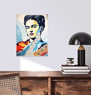 Street-Art Portrait "The women who defeated pain (Frida Kahlo)" von Shepard Fairey, limitierte Edition