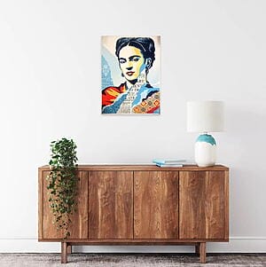 Street-Art Portrait "The women who defeated pain (Frida Kahlo)" von Shepard Fairey, limitierte Edition