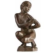 Bronzeskulptur "Kauernde Japanerin" von Georg Kolbe, limitierte Reduktion