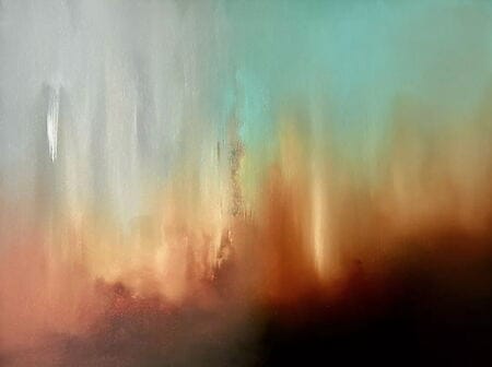 Abstrakte Mixed Media Malerei „Delerium” (2024) von Jonesy