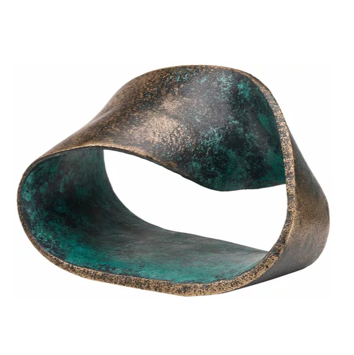 Abstract bronze sculpture &quot;Möbiusband&quot; (2024) by Pierre-Paul Maillé