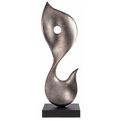 Sculpture abstraite « Vague », objet design sur socle noir