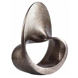Sculpture abstraite « Spiral », objet design sur socle noir
