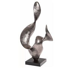 Abstrakte Skulptur "Firedance" (silberfarbene Version), Kunstguss Designobjekt