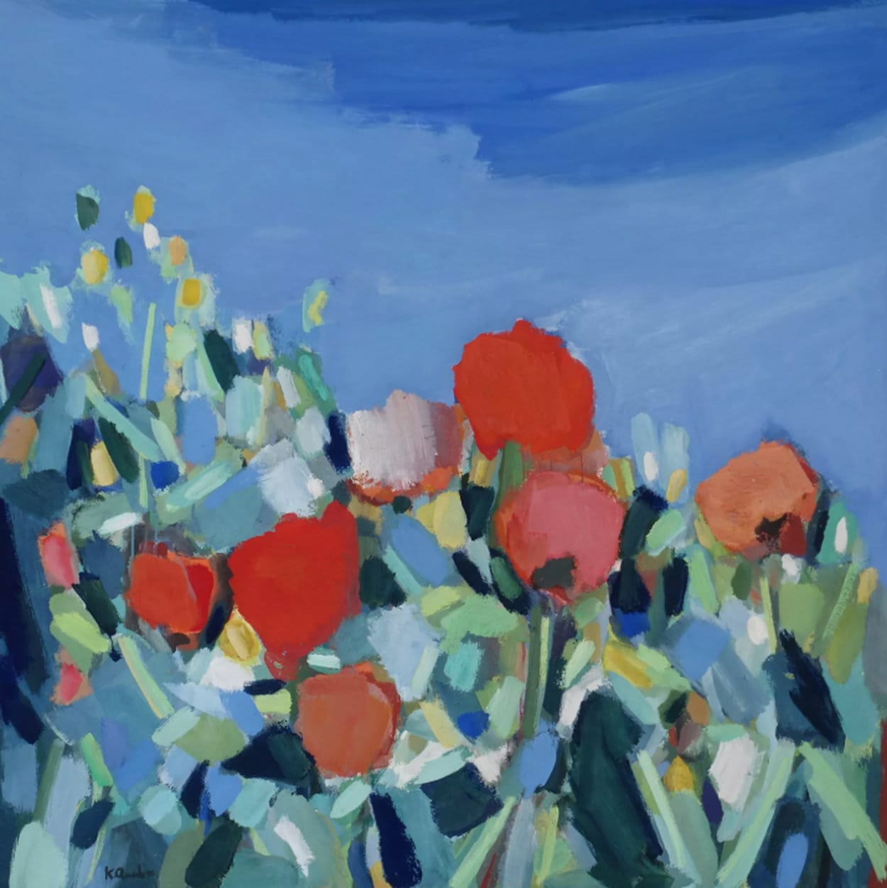 Landscape painting &quot;Blumanliidje (flower song)&quot; (2024) by Kai Quedens